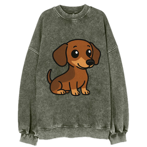 Dachshund - Long body profile view - Vintage Sweatshirt