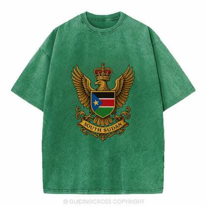 South Sudan Royal Logo  - Vintage T-shirt - Forest Mist(Green)