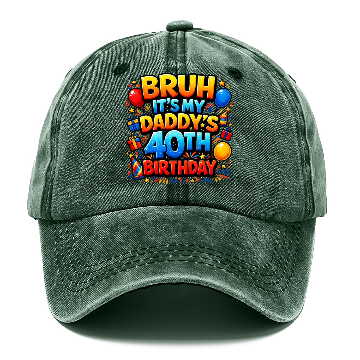 Daddy's 40th Birthday - Classic Cap - Forest Mist(Green)