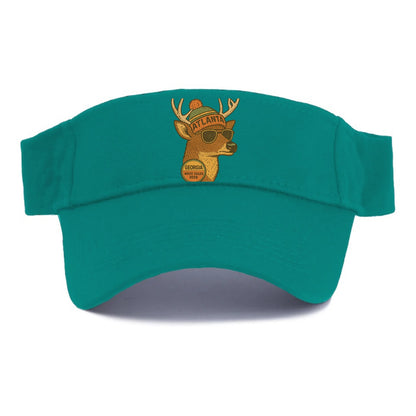 Georgia White-tailed Deer wearing Atlanta beanie with pom pom and wayfarer sunglasses - Visor - Forest Mist(Green)