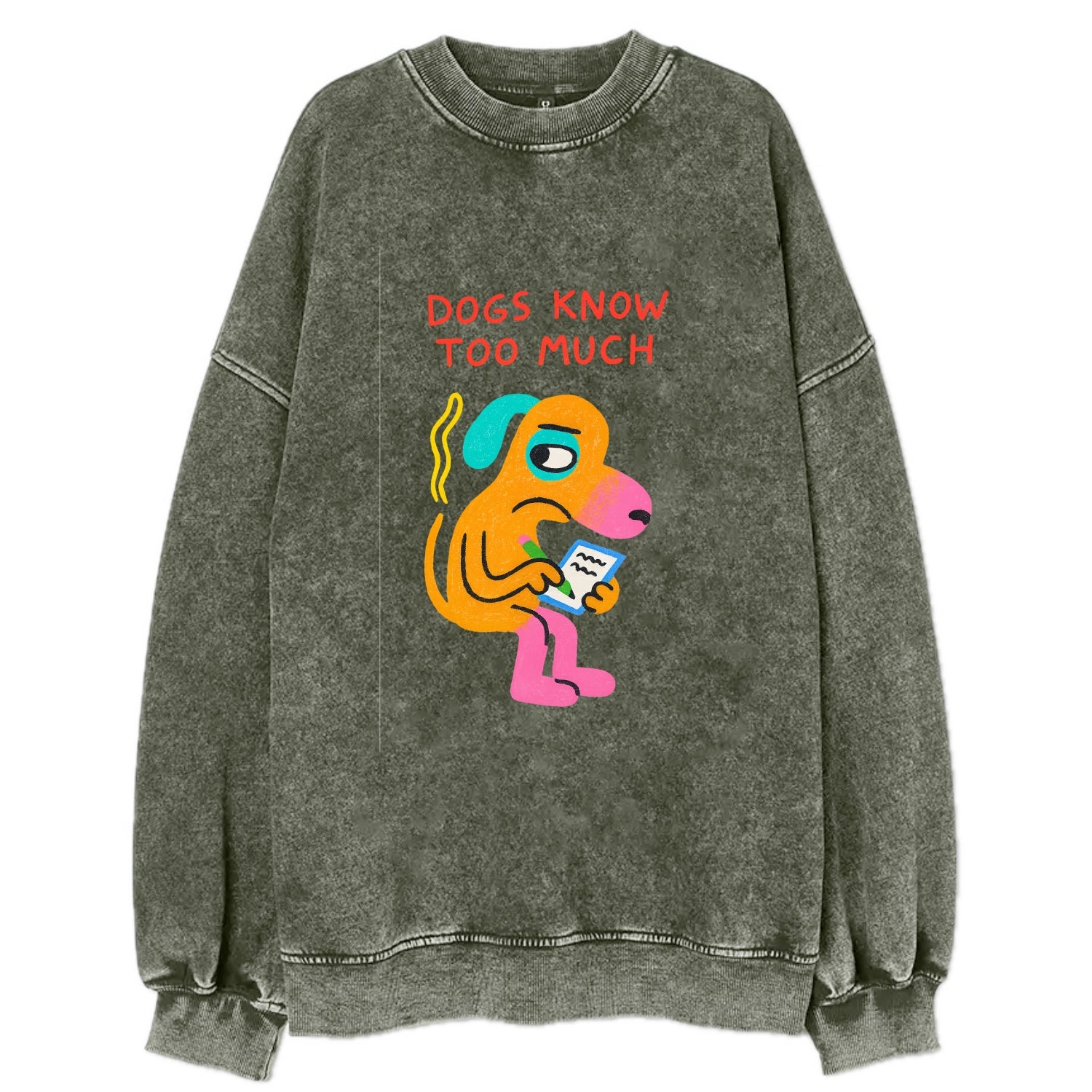 CATS OWN YOU | Cat on throne pointing down - Vintage Sweatshirt - Forest Mist(Green)