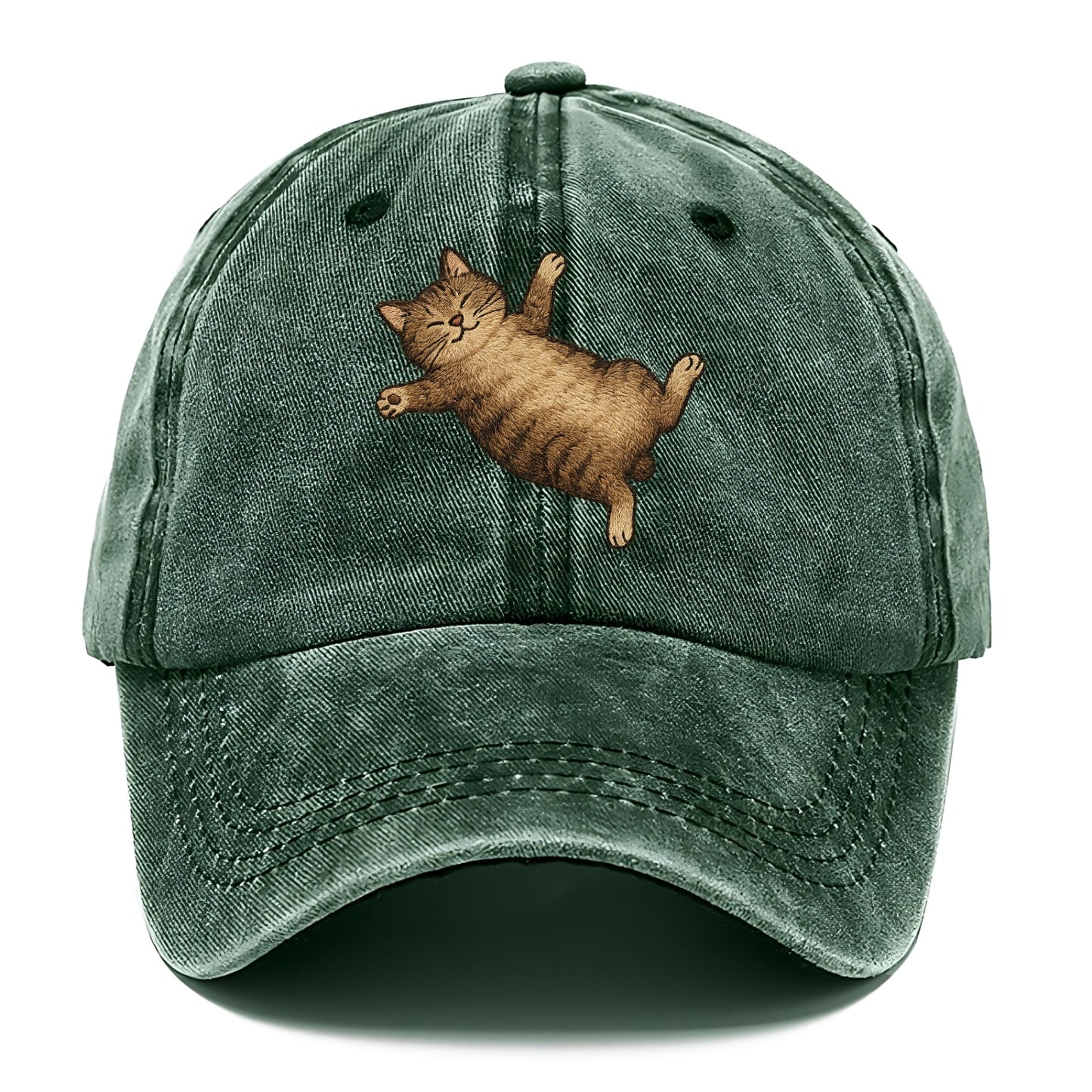Manx  fully relaxed sprawled out embroid Classic Cap - Forest Mist(Green)