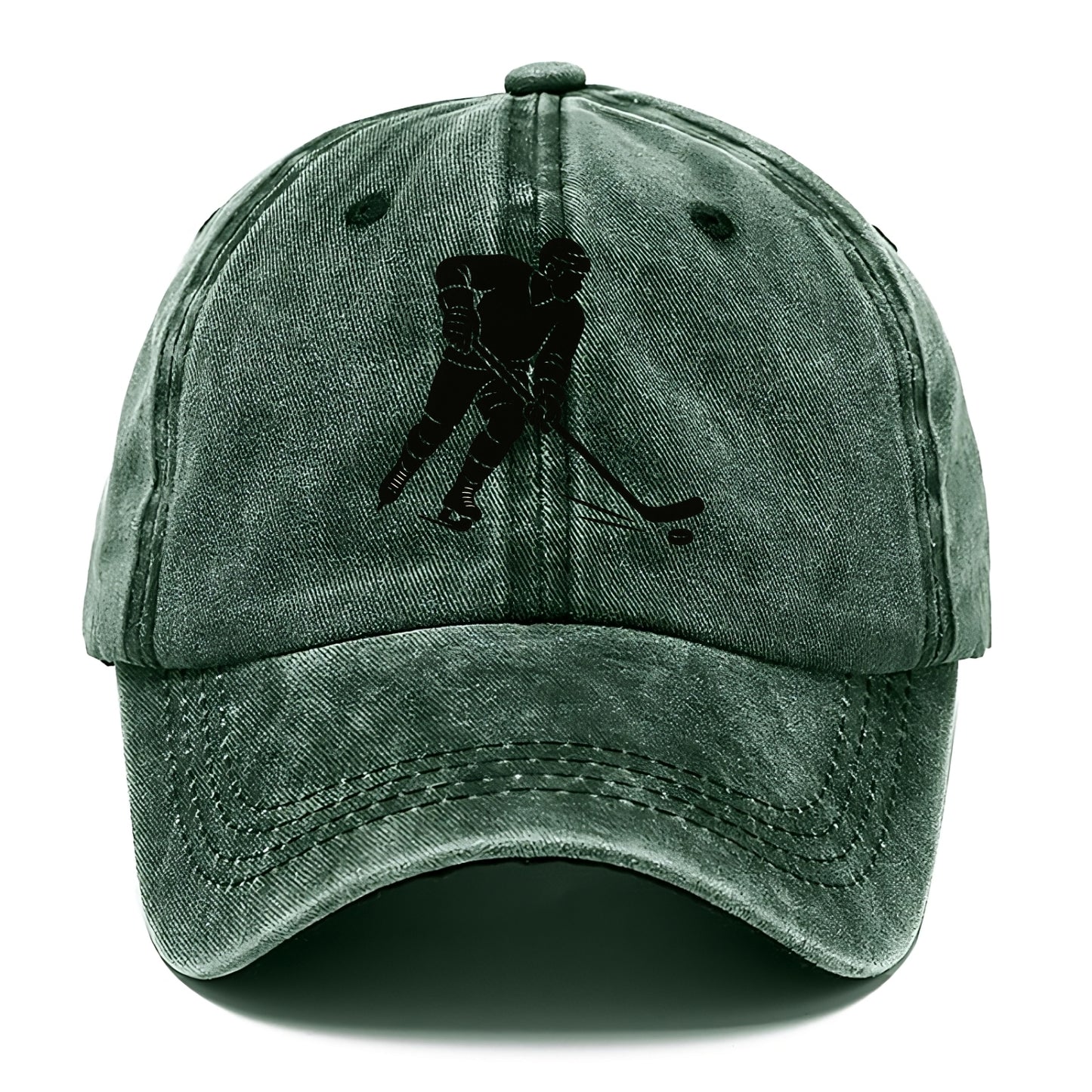 Ice hockey player shooting puck - Classic Cap - Forest Mist(Green)