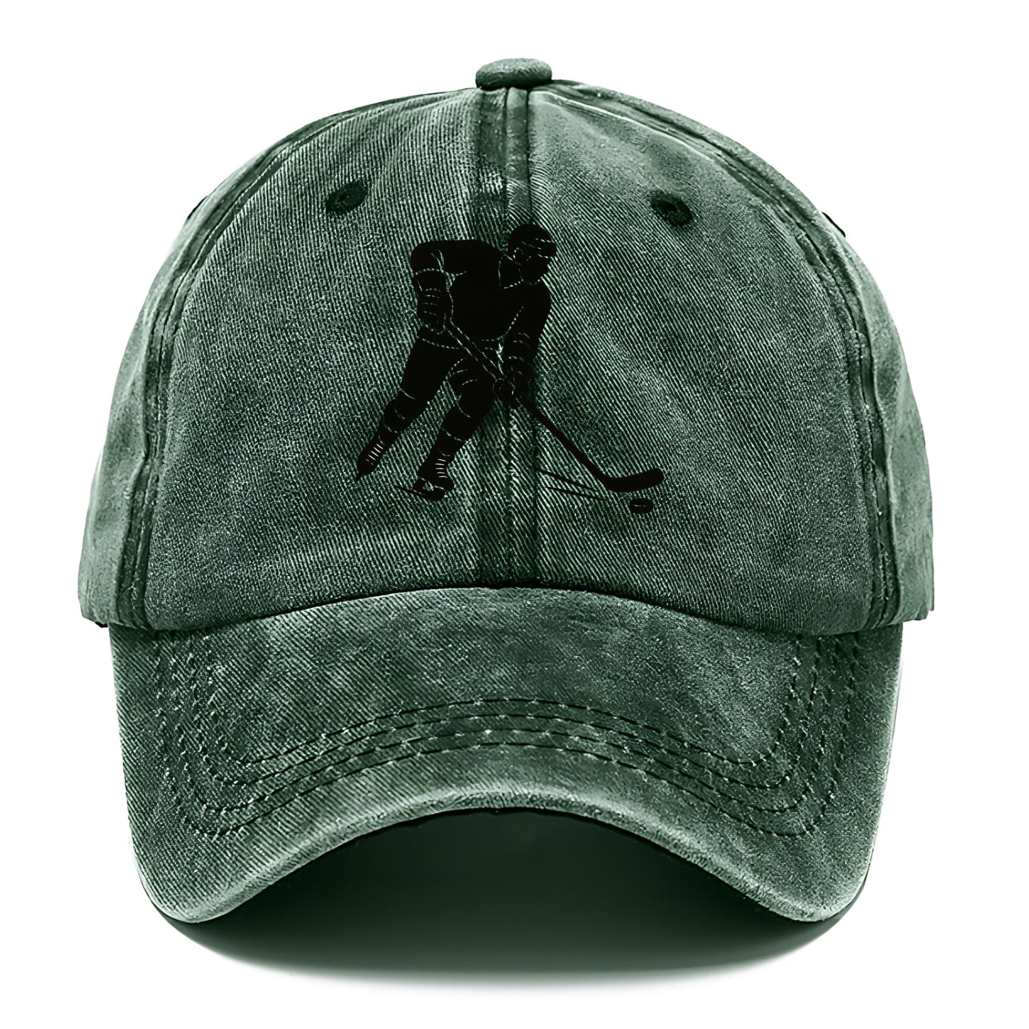 Ice hockey player shooting puck - Classic Cap - Forest Mist(Green)