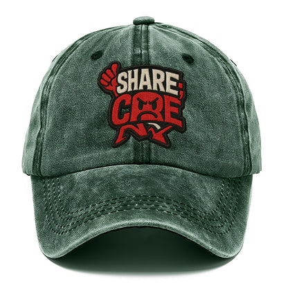 SHARE;CARE TOO MUCH Oversharer Green Hat - Classic Cap - Forest Mist(Green)