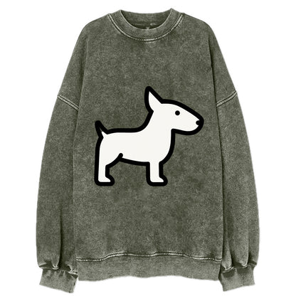 Bull Terrier - White egg-shaped head flat side profile - Vintage Sweatshirt - Forest Mist(Green)