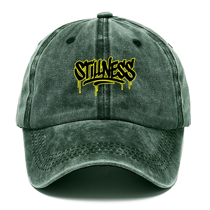 Bold typography design - "STILLNESS" - quiet power, peaceful presence - Classic Cap - Forest Mist(Green)