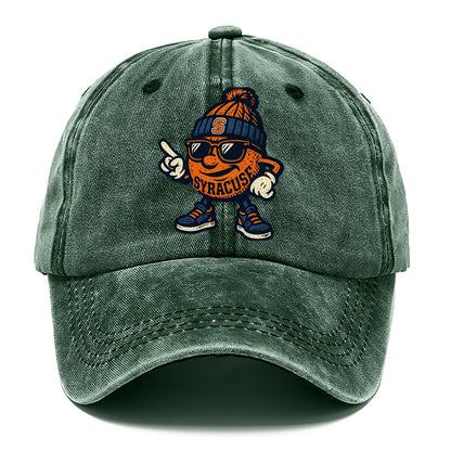 Syracuse Orange wearing Syracuse beanie with S patch - Classic Cap - Forest Mist(Green)