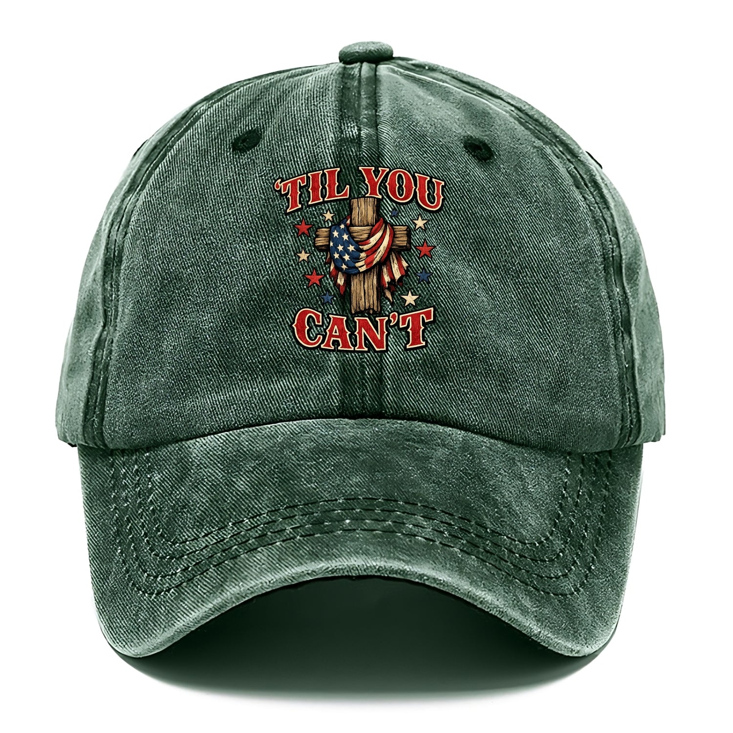 Til You Cant - Flag Cross - Classic Cap - Forest Mist(Green)