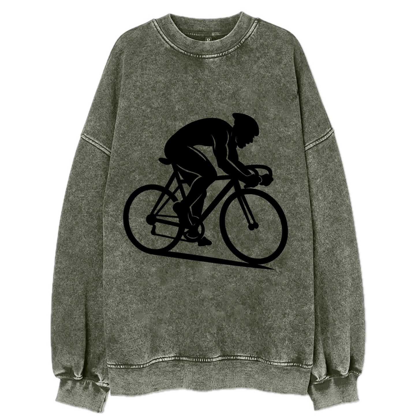 Sprint cyclist racing stance - Vintage Sweatshirt - Forest Mist(Green)