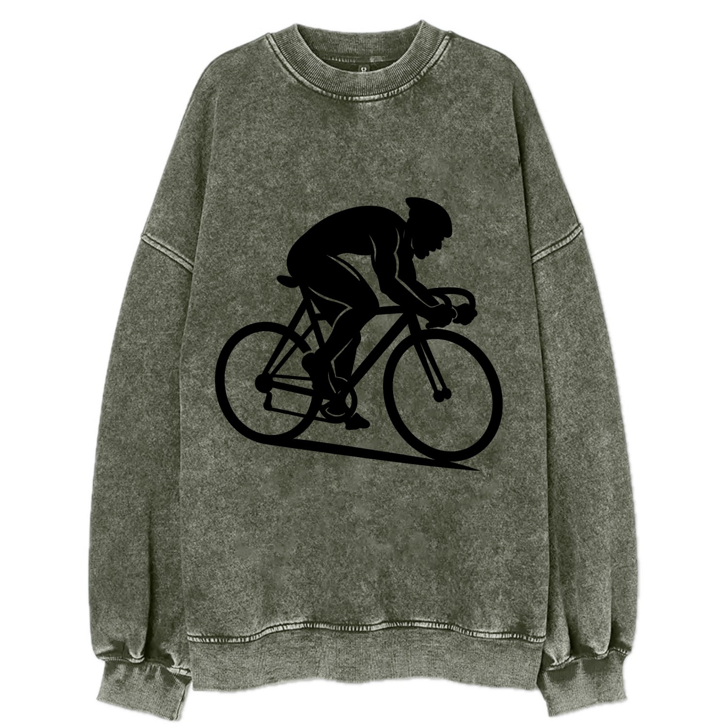 Sprint cyclist racing stance - Vintage Sweatshirt - Forest Mist(Green)