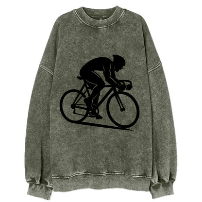 Sprint cyclist racing stance - Vintage Sweatshirt - Forest Mist(Green)