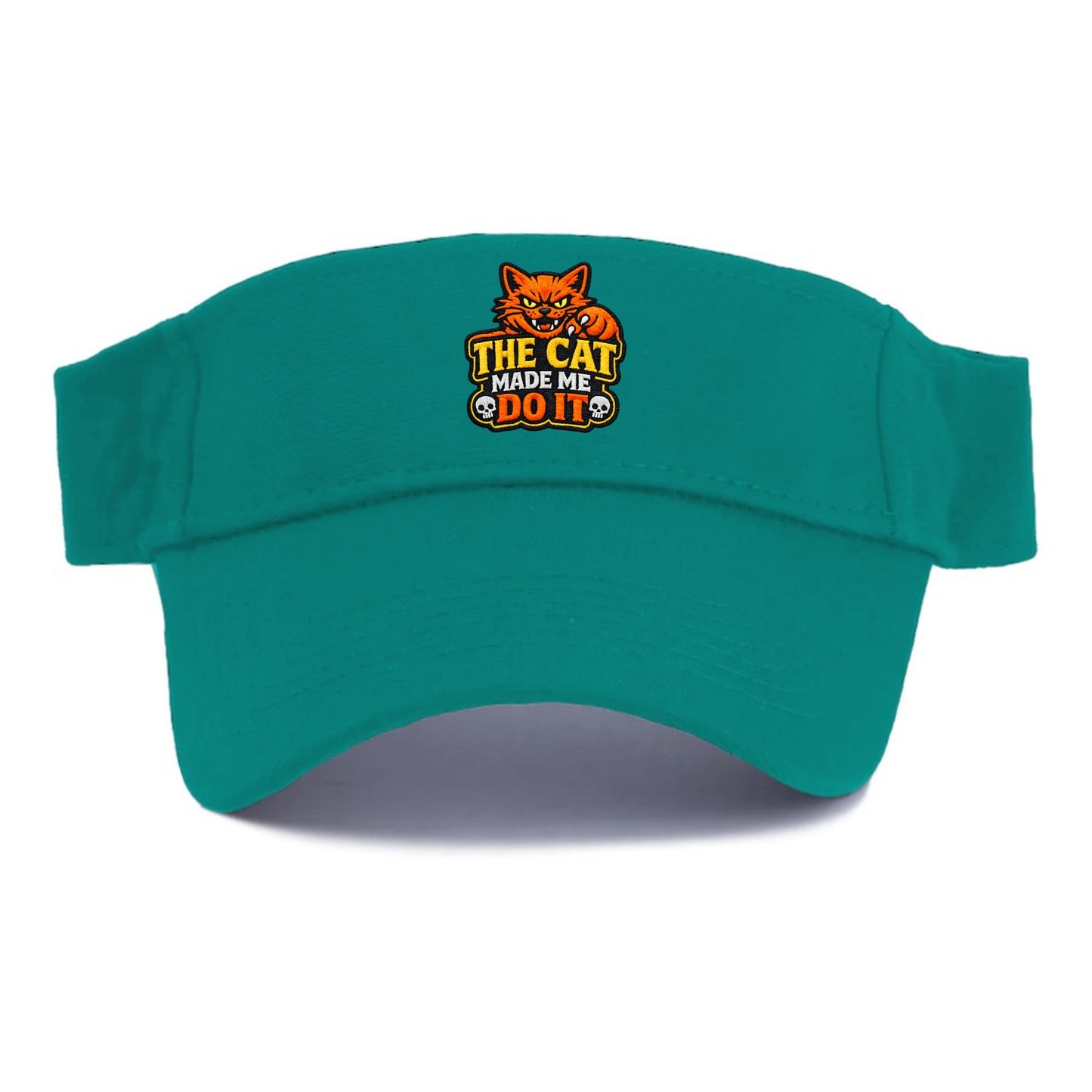 THE CAT MADE ME DO IT - mischievous cat in orange , blame the cat - Visor - Forest Mist(Green)
