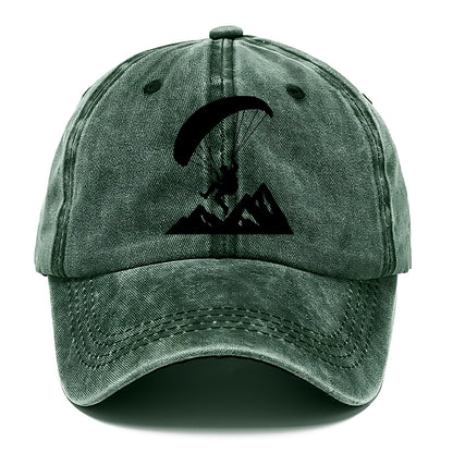Paraglider soaring over mountain peaks - Classic Cap - Forest Mist(Green)