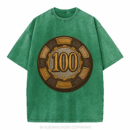 Poker Chip  - Vintage T-shirt - Forest Mist(Green)