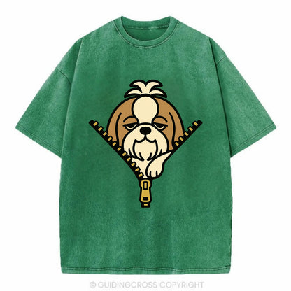 Shih Tzu - Vintage T-shirt - Forest Mist(Green)
