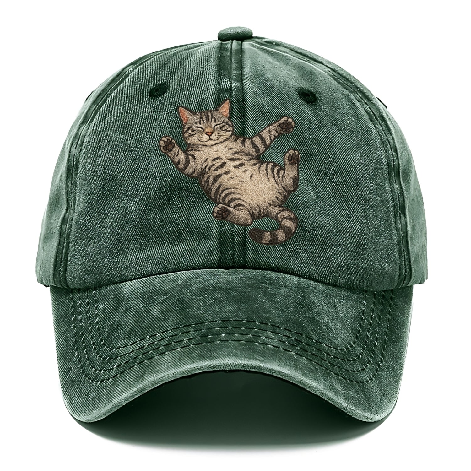 American Shorthair  fully relaxed sprawl Classic Cap - Forest Mist(Green)
