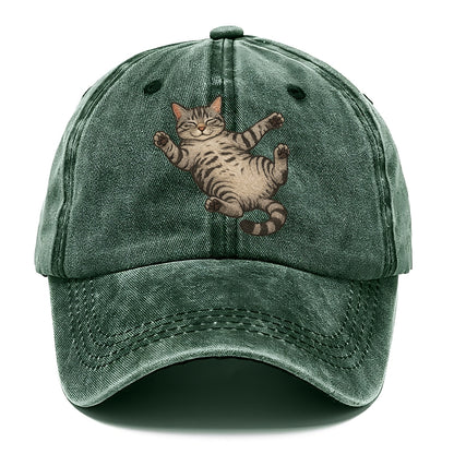 American Shorthair  fully relaxed sprawl Classic Cap - Forest Mist(Green)