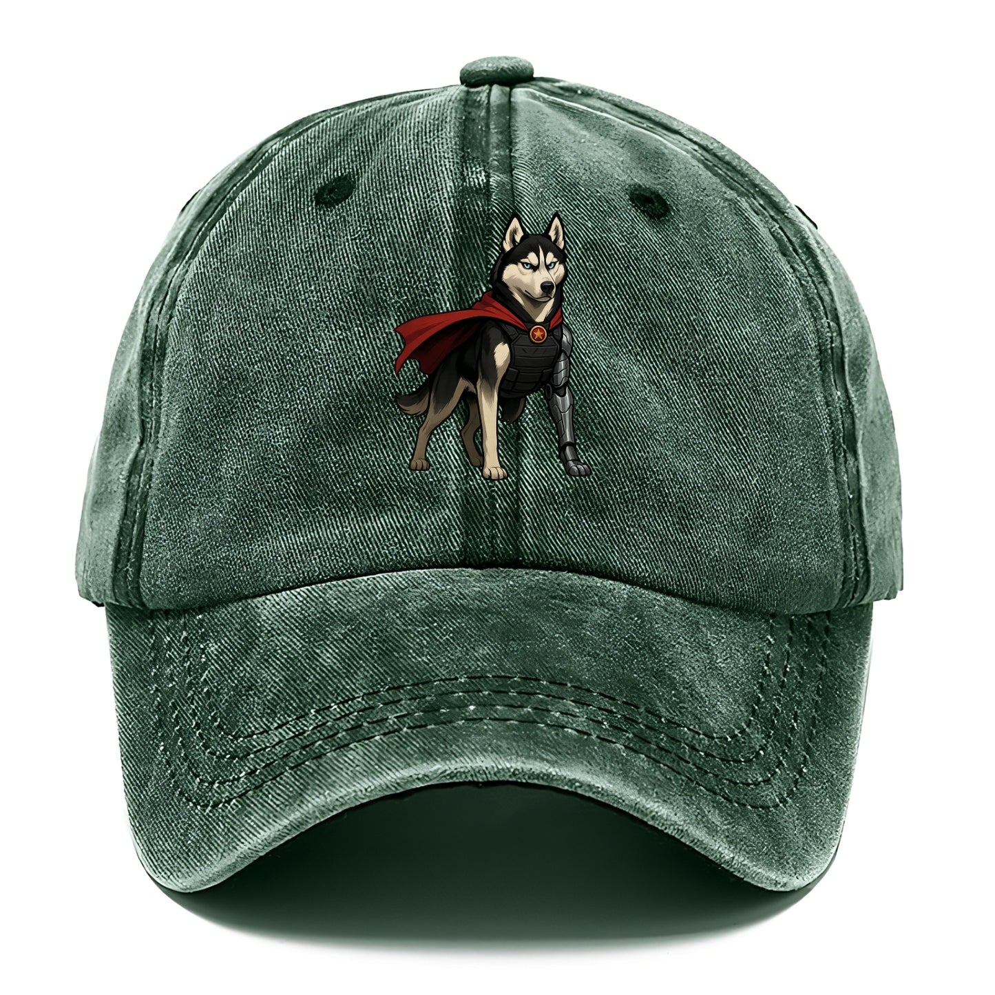 Siberian Husky Winter Soldier  - Classic Cap - Forest Mist(Green)