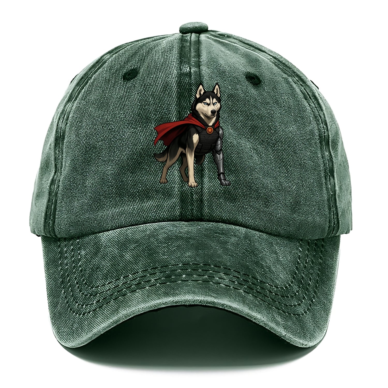 Siberian Husky Winter Soldier  - Classic Cap - Forest Mist(Green)