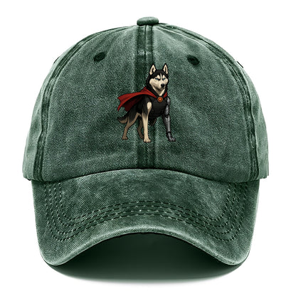 Siberian Husky Winter Soldier  - Classic Cap - Forest Mist(Green)