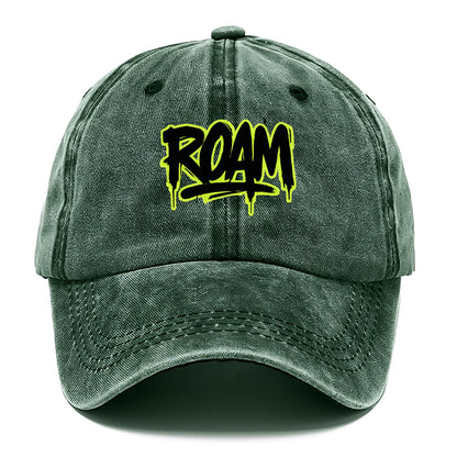 Bold typography design - "ROAM" - wander freely, no destination needed - Classic Cap - Forest Mist(Green)
