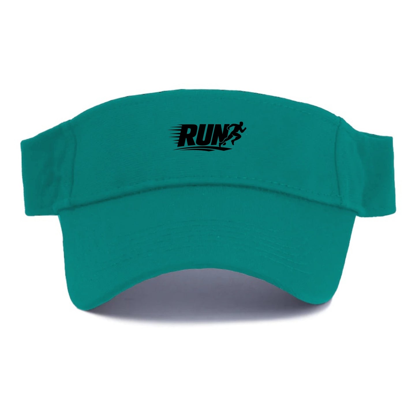 Bold typography design - "RUN" - cardio life, runner identity - Visor - Forest Mist(Green)