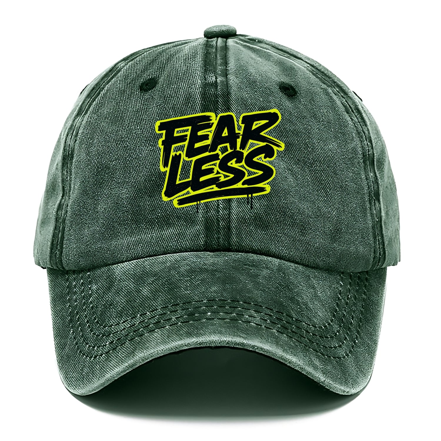 Bold typography design - "FEARLESS" - courage, bravery, facing challenges head on - Classic Cap - Forest Mist(Green)