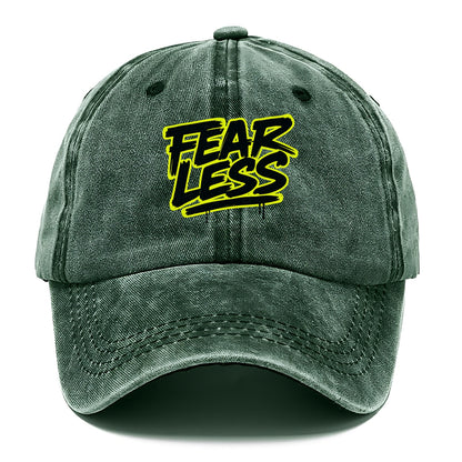 Bold typography design - "FEARLESS" - courage, bravery, facing challenges head on - Classic Cap - Forest Mist(Green)