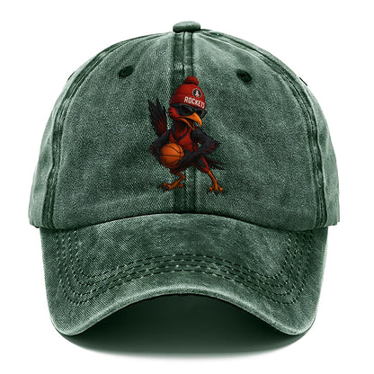 Houston Roadrunner wearing Rockets beanie with launch pad patch and wayfarer - Classic Cap - Forest Mist(Green)