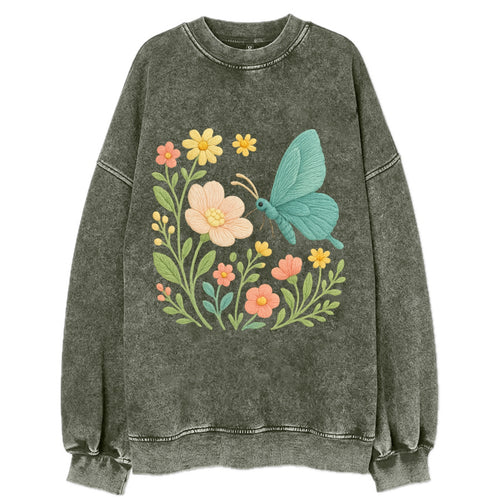 Mint Night Butterfly - Vintage Sweatshirt