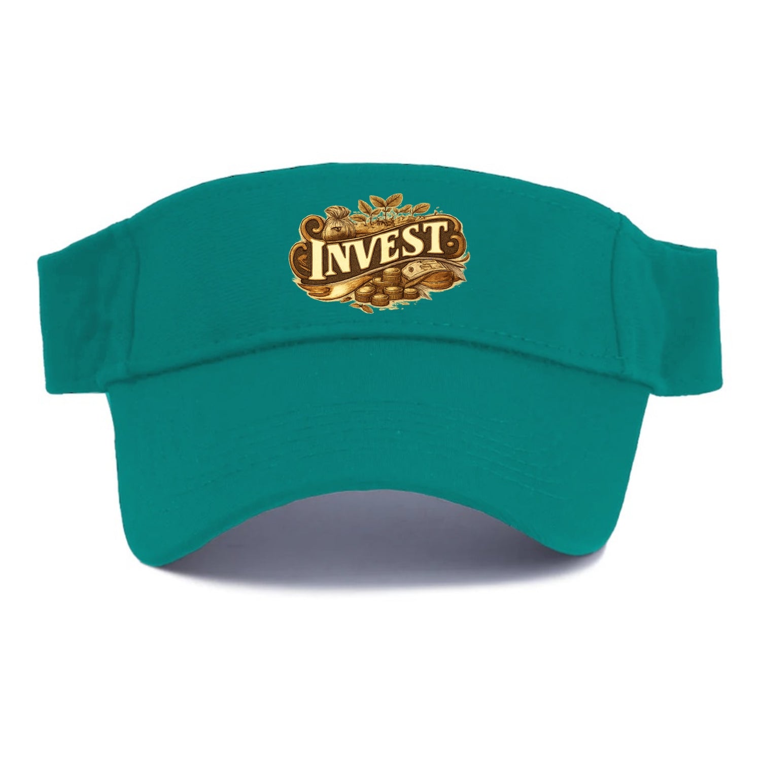 Bold typography design - "INVEST" - growing money, smart decisions - Visor - Forest Mist(Green)
