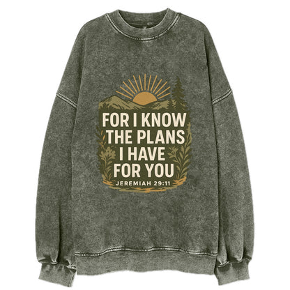 Jeremiah 29:11 Sunrise - Vintage Sweatshirt - Forest Mist(Green)