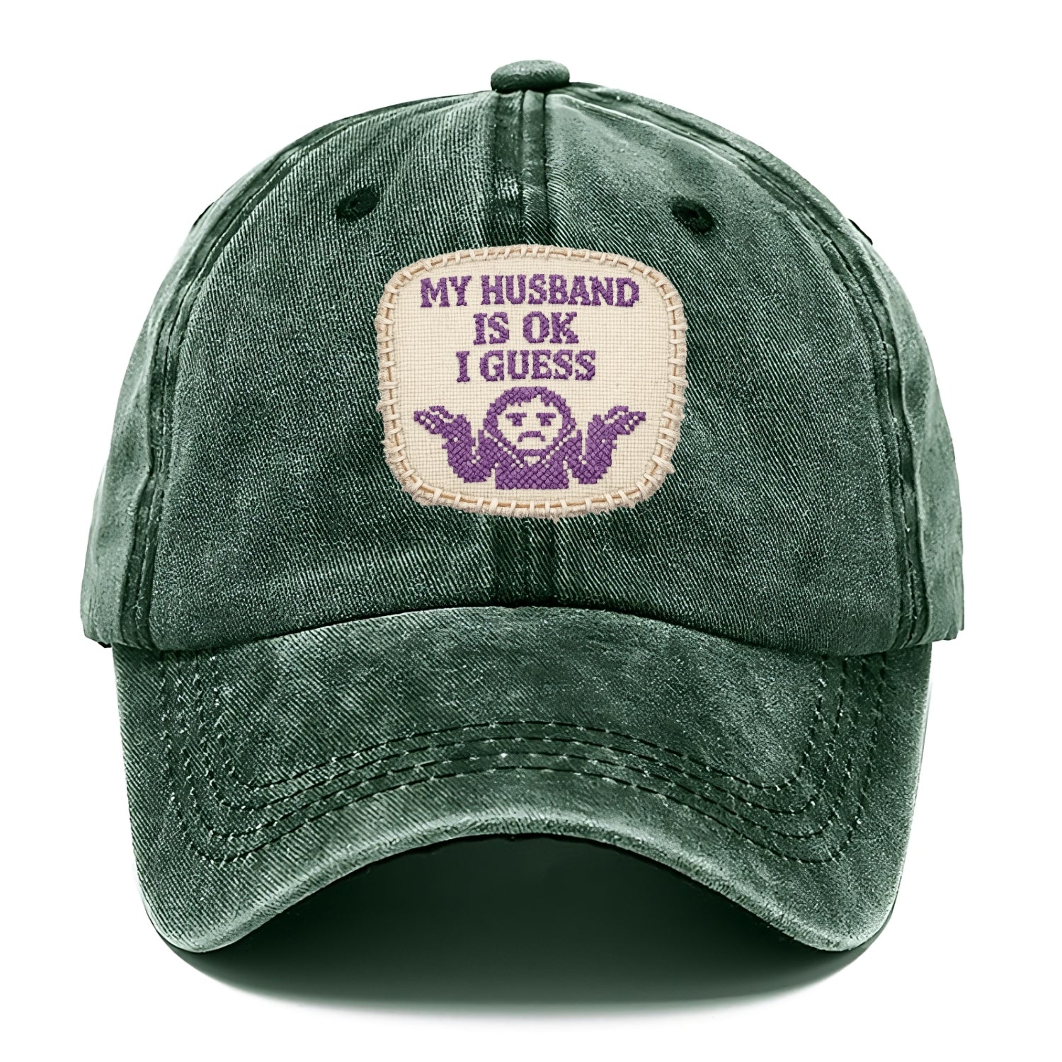 MY HUSBAND IS OK I GUESS - purple ok shrug - purple - mediocre husband - Classic Cap - Forest Mist(Green)