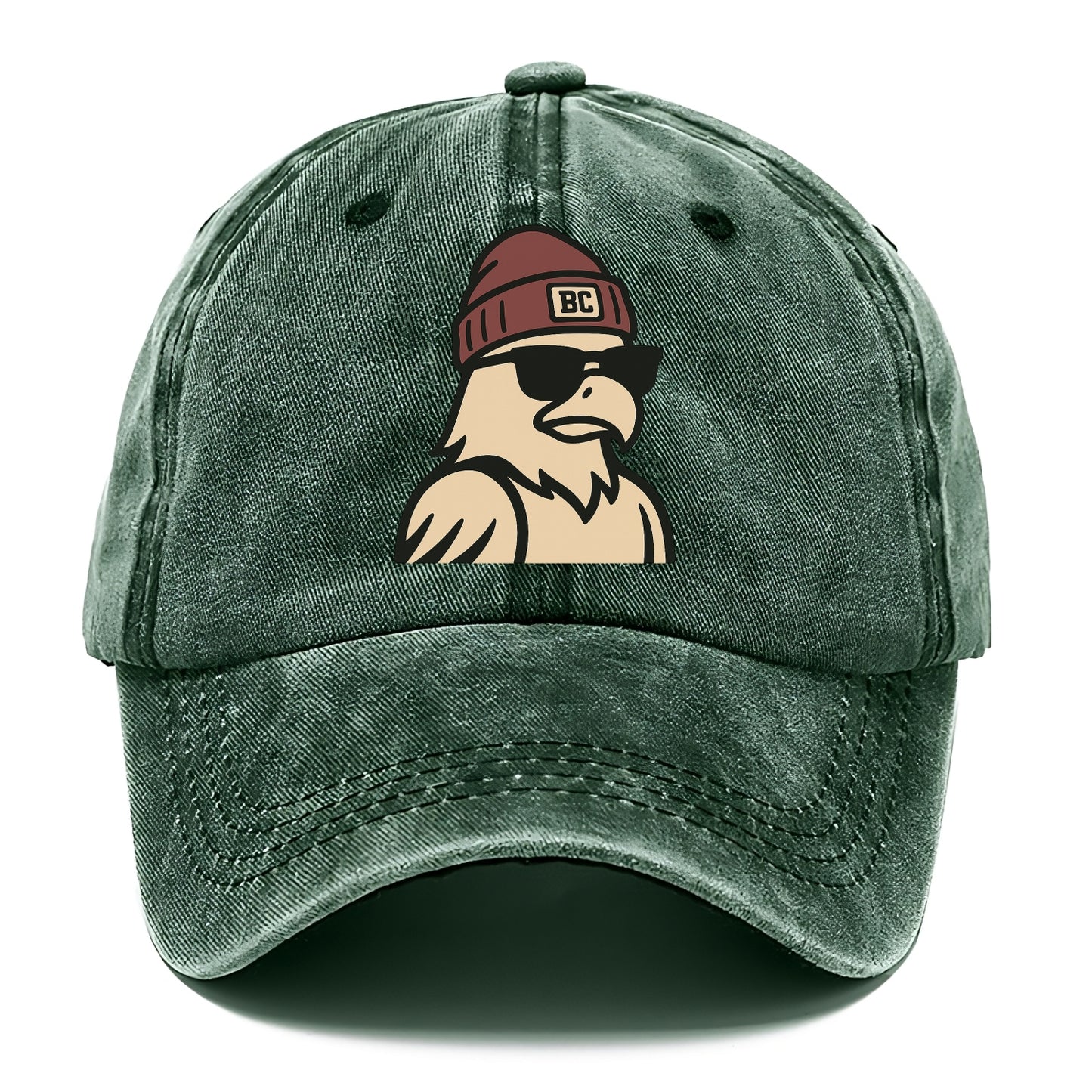 Chestnut Hill Eagle wearing Boston College beanie with BC patch - Classic Cap - Forest Mist(Green)