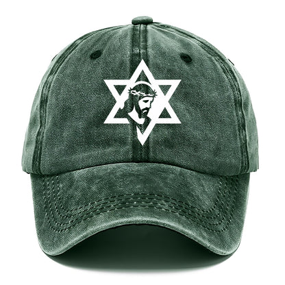 Star of David - negative space forms two overlapping triangles with hidden meaning - Classic Cap - Forest Mist(Green)