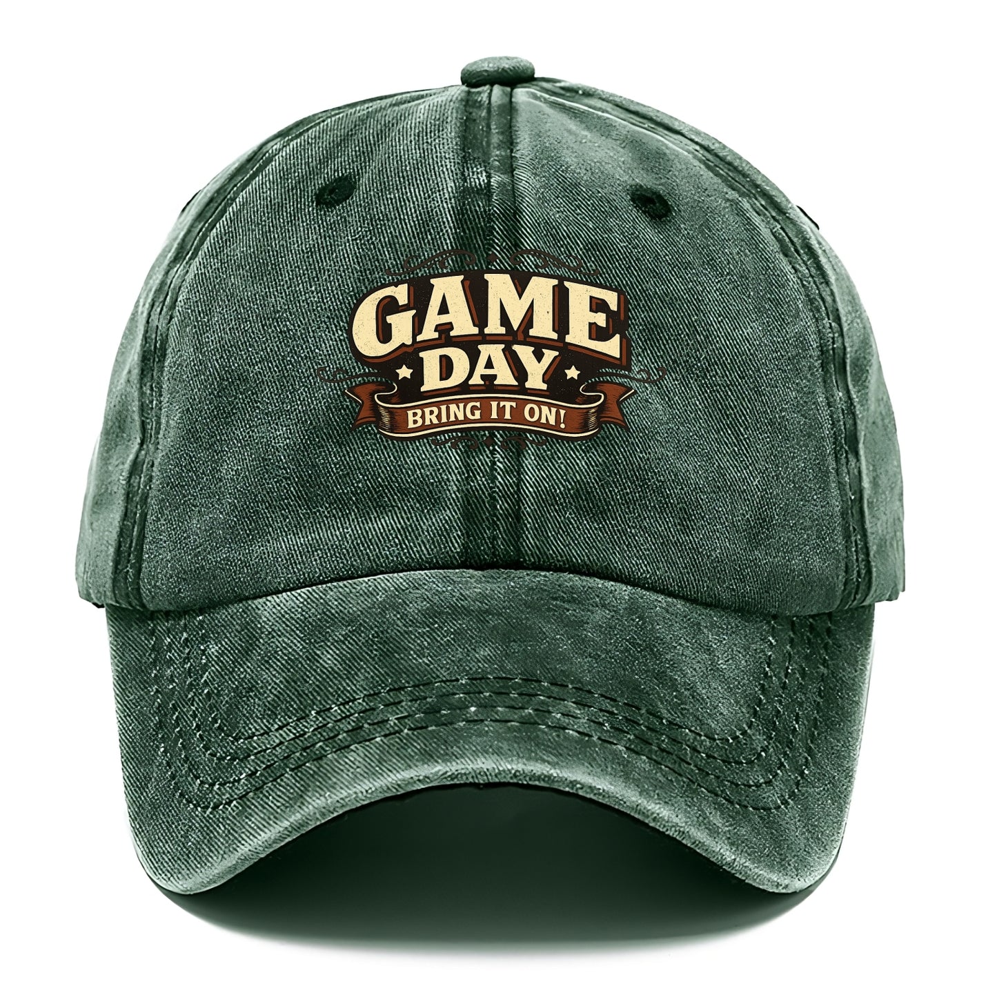 Bold typography design - "GAME DAY" - competition ready, bring it on - Classic Cap - Forest Mist(Green)