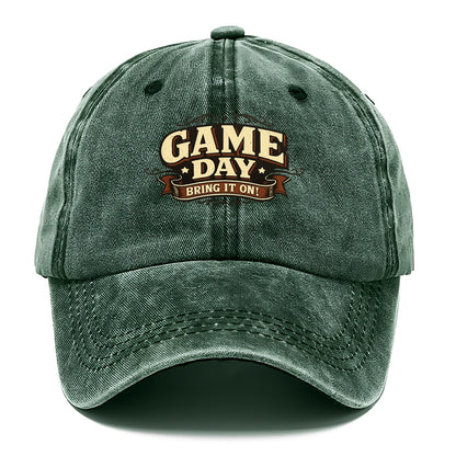 Bold typography design - "GAME DAY" - competition ready, bring it on - Classic Cap - Forest Mist(Green)