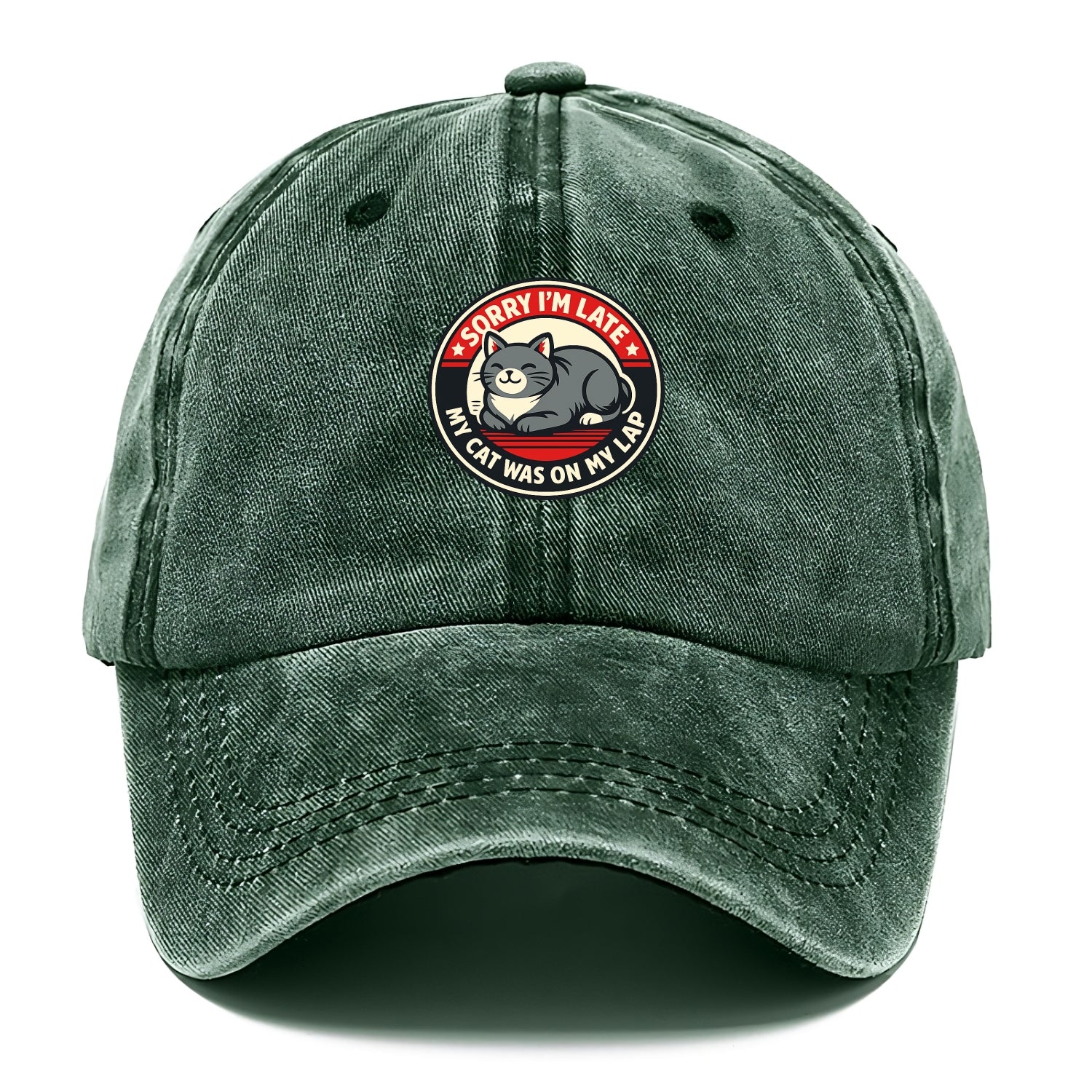 Charming Cat Loaf Excuse Emblem - Classic Cap - Forest Mist(Green)