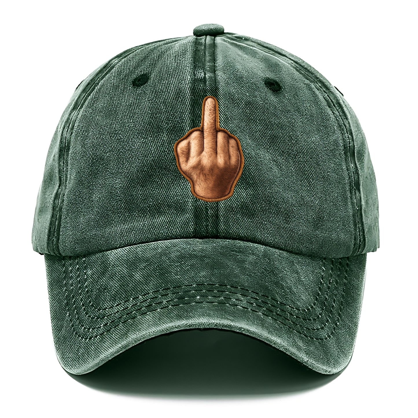 MIDDLE FINGER - hand gesture in skin tone , attitude - Classic Cap - Forest Mist(Green)
