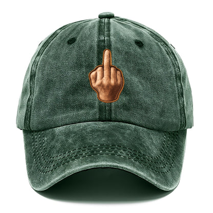 MIDDLE FINGER - hand gesture in skin tone , attitude - Classic Cap - Forest Mist(Green)