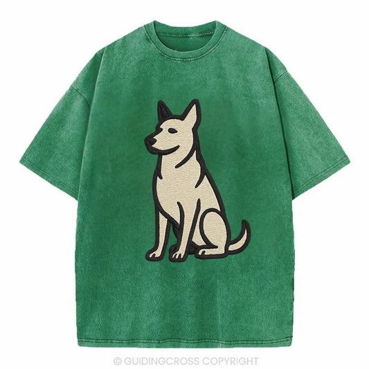 German Sheprador - German Shepherd Lab m Vintage T-shirt - Forest Mist(Green)