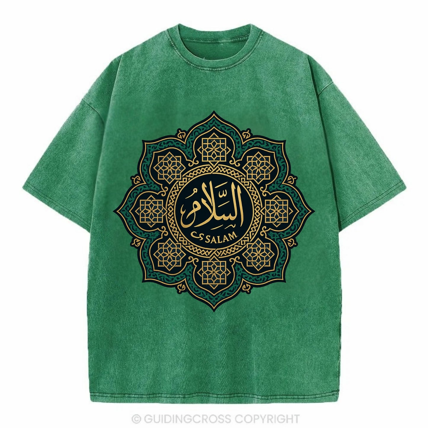 As-Salam Mandala - Vintage T-shirt - Forest Mist(Green)