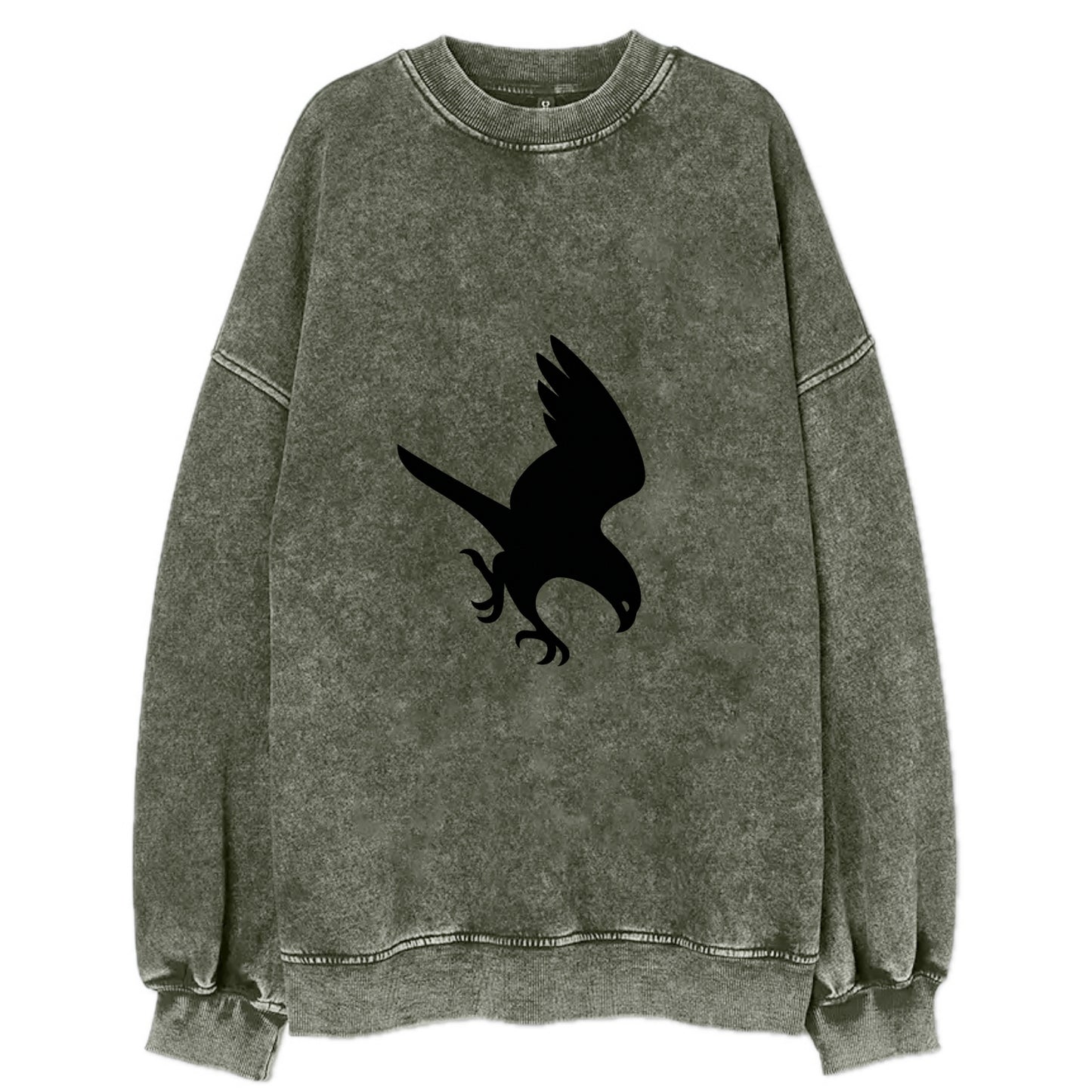 Hawk diving for prey - Vintage Sweatshirt - Forest Mist(Green)