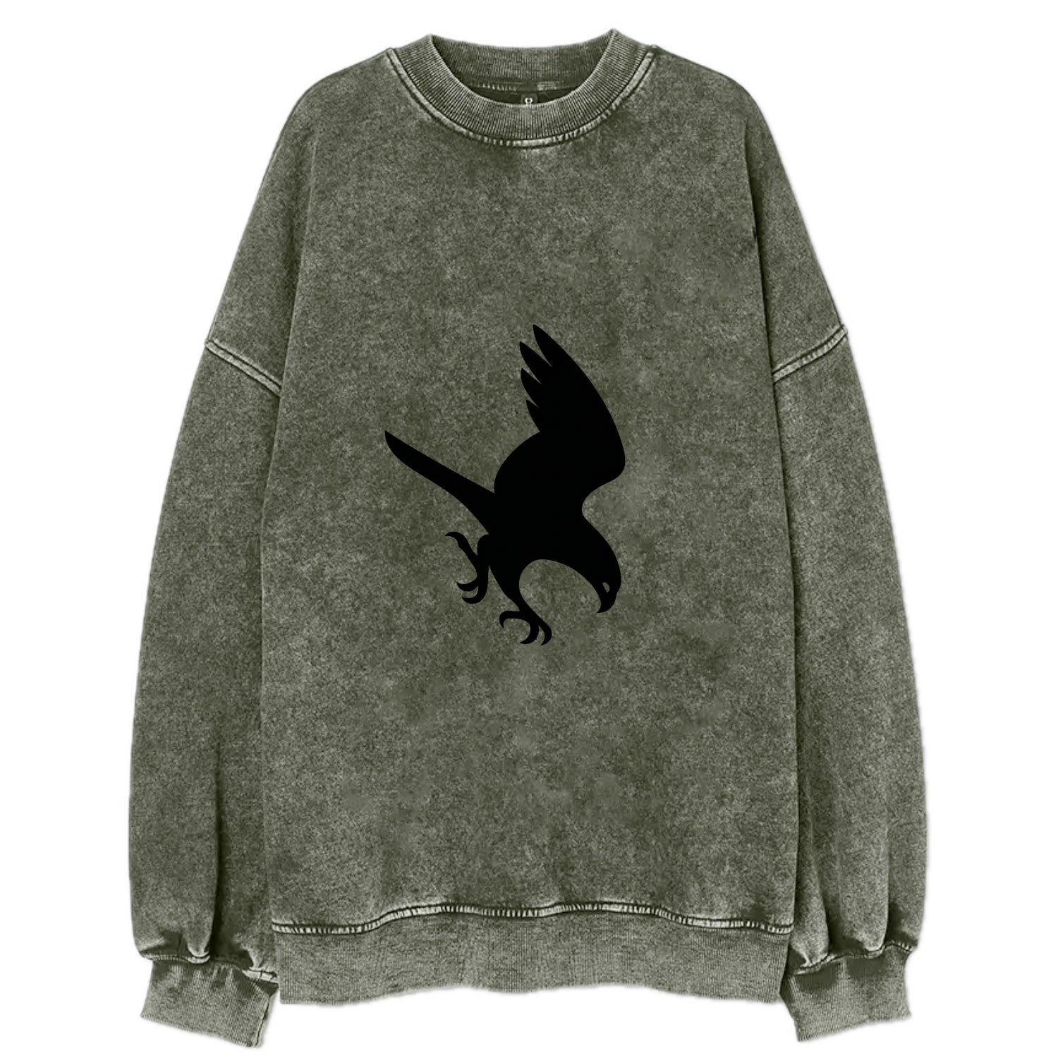 Hawk diving for prey - Vintage Sweatshirt - Forest Mist(Green)