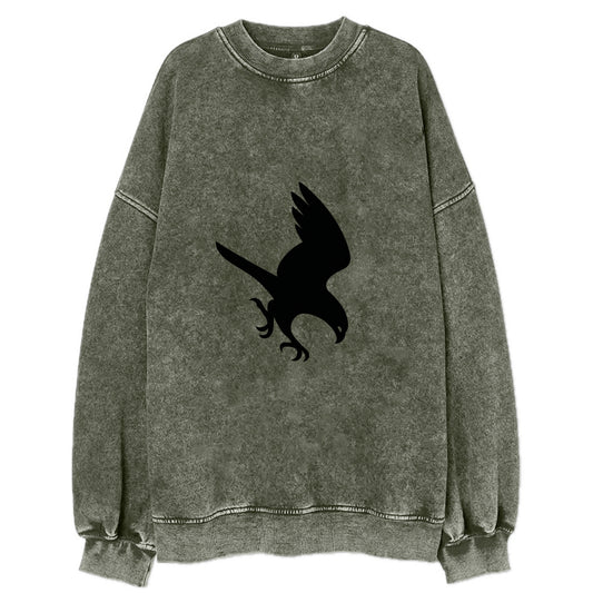 Hawk diving for prey - Vintage Sweatshirt - Forest Mist(Green)