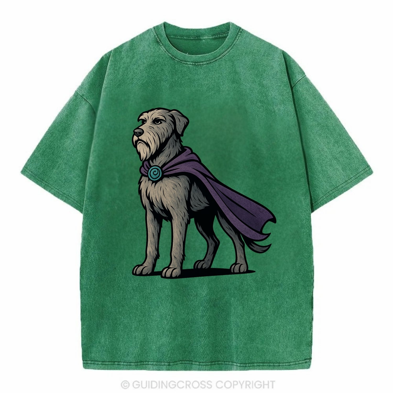 Irish Wolfhound Mystic Hero  - Vintage T-shirt - Forest Mist(Green)