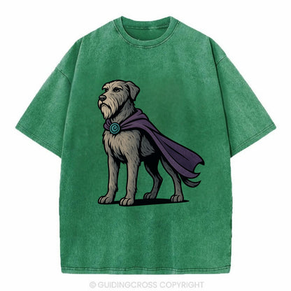 Irish Wolfhound Mystic Hero  - Vintage T-shirt - Forest Mist(Green)