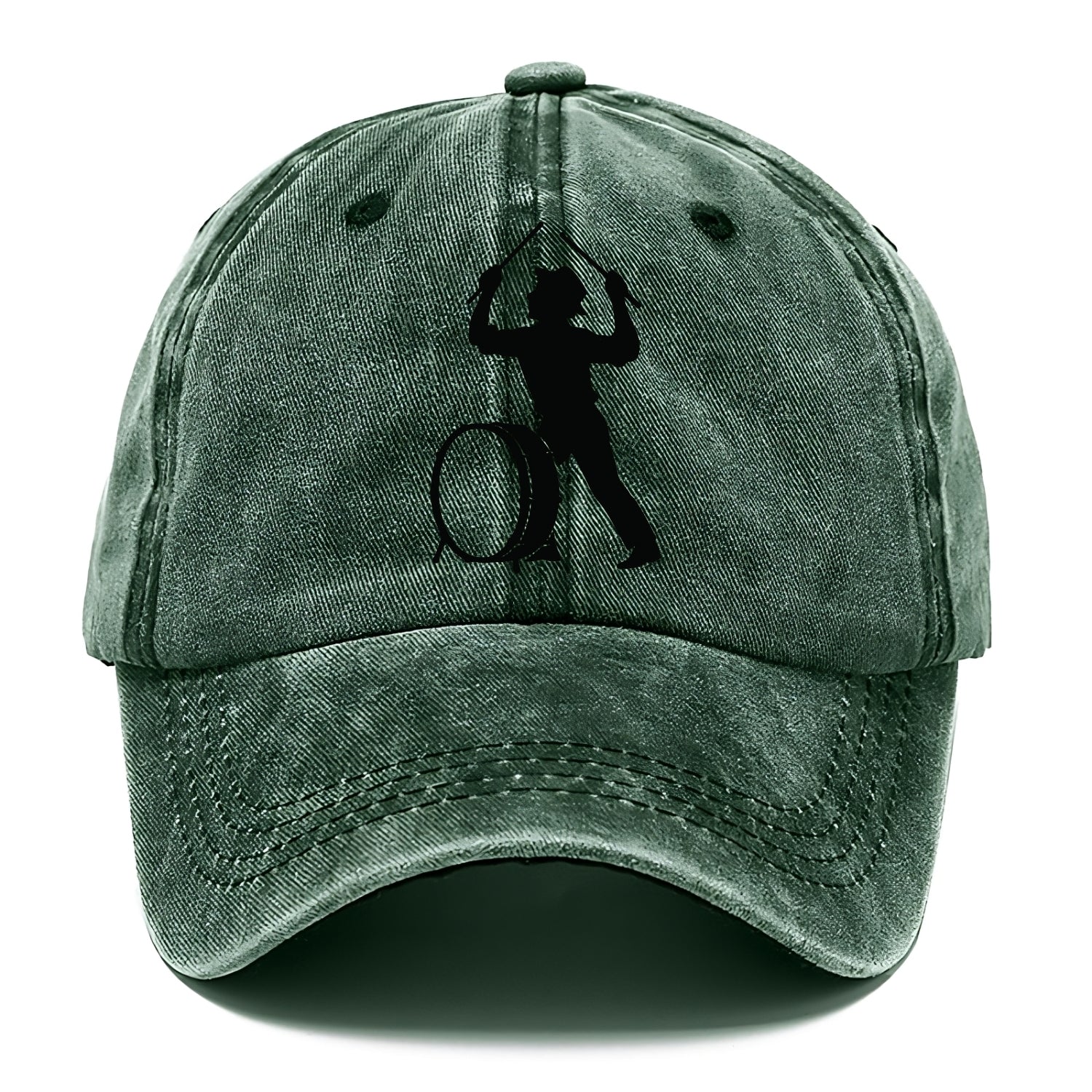 Drummer with drumsticks raised high - Classic Cap - Forest Mist(Green)