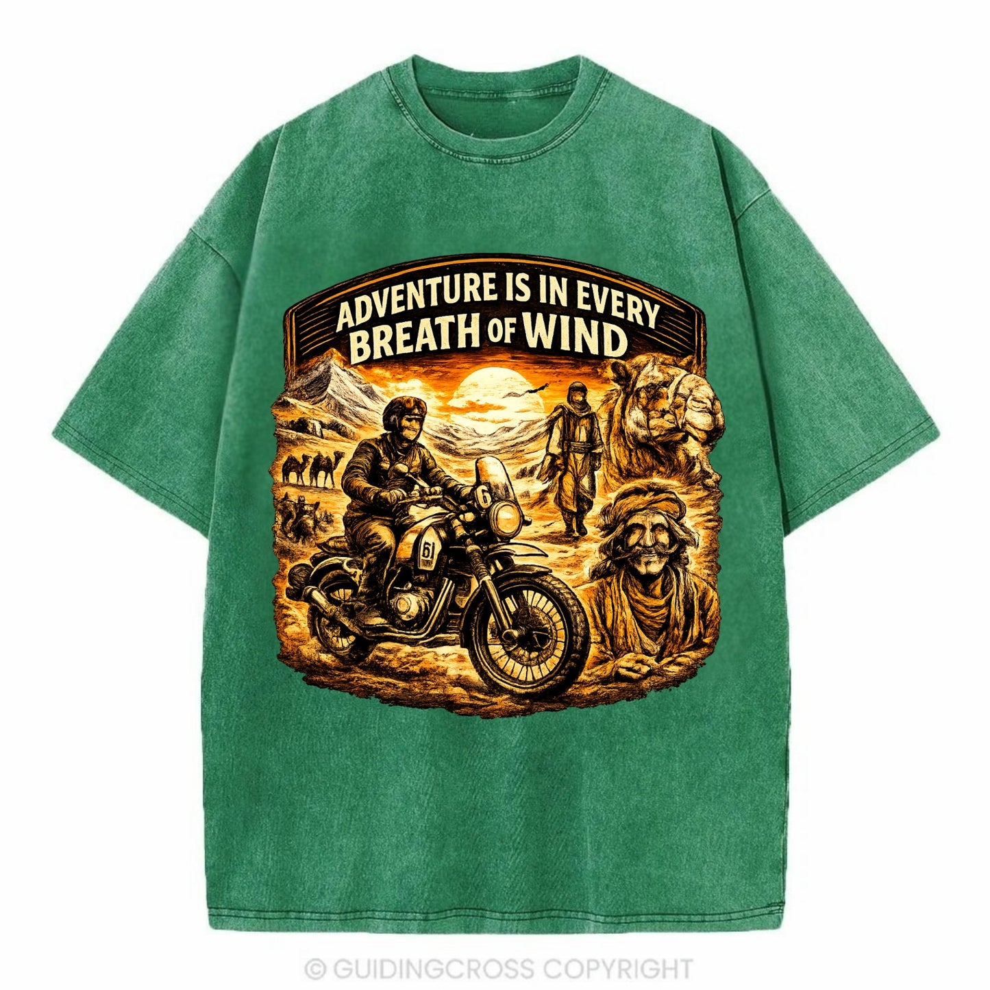 Adventure Vintage Rides - Vintage T-shirt - Forest Mist(Green)